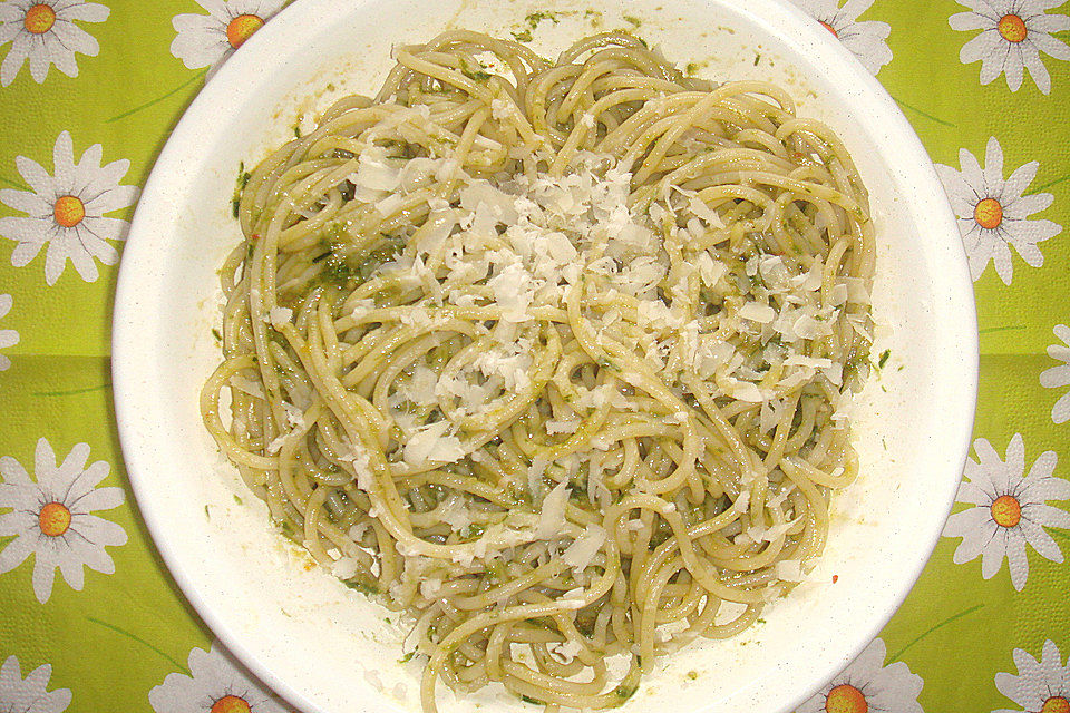 Spaghetti mit Pesto