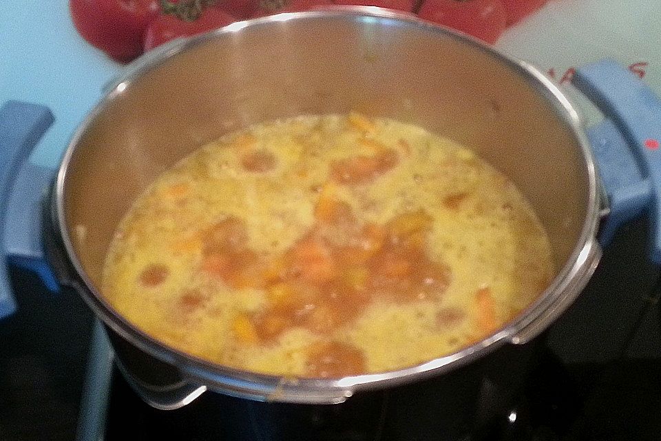 Kürbiscremesuppe mit Ingwer
