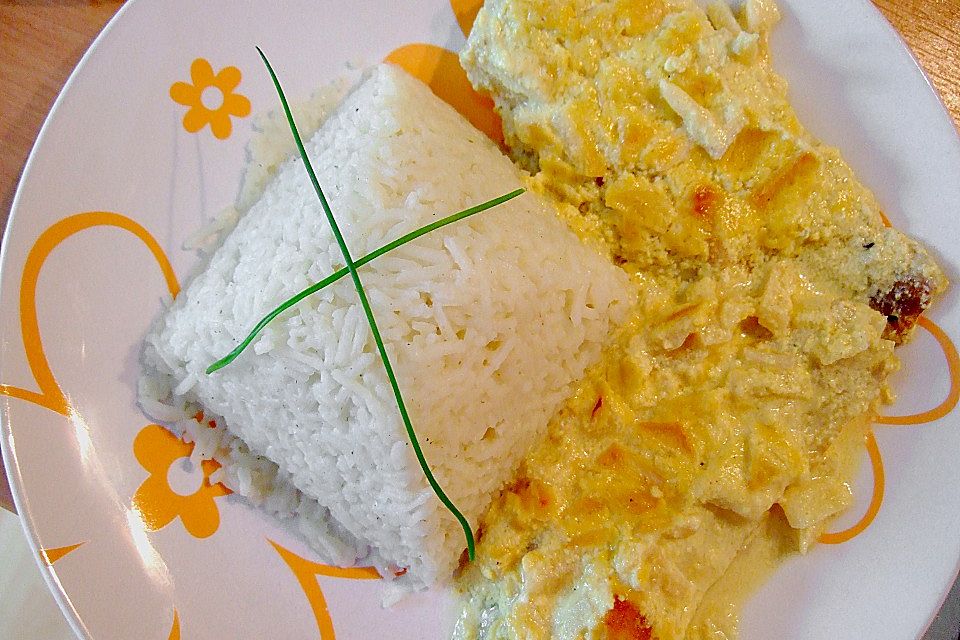 Überkrusteter Curryfisch
