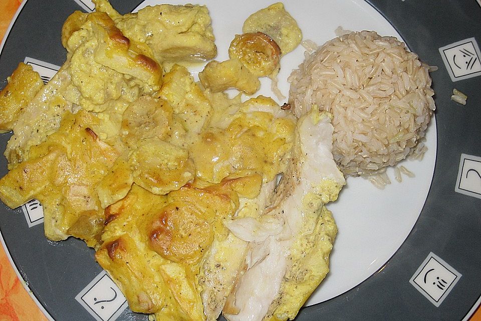 Überkrusteter Curryfisch