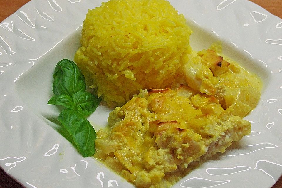 Überkrusteter Curryfisch