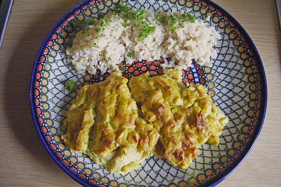 Überkrusteter Curryfisch