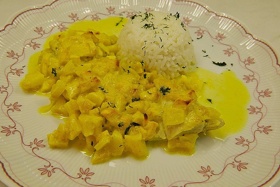 Überkrusteter Curryfisch