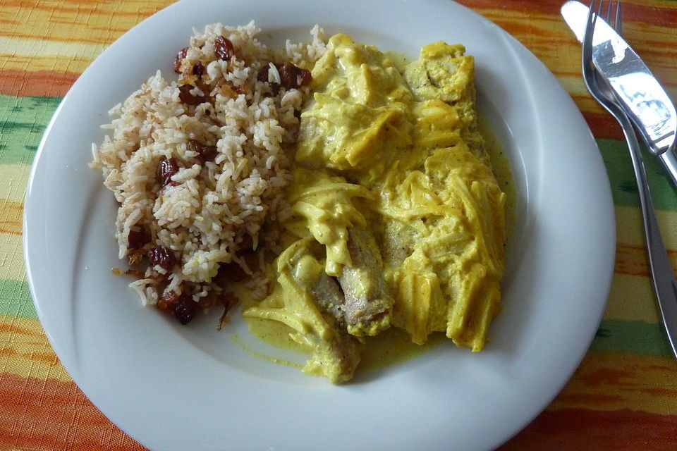 Überkrusteter Curryfisch