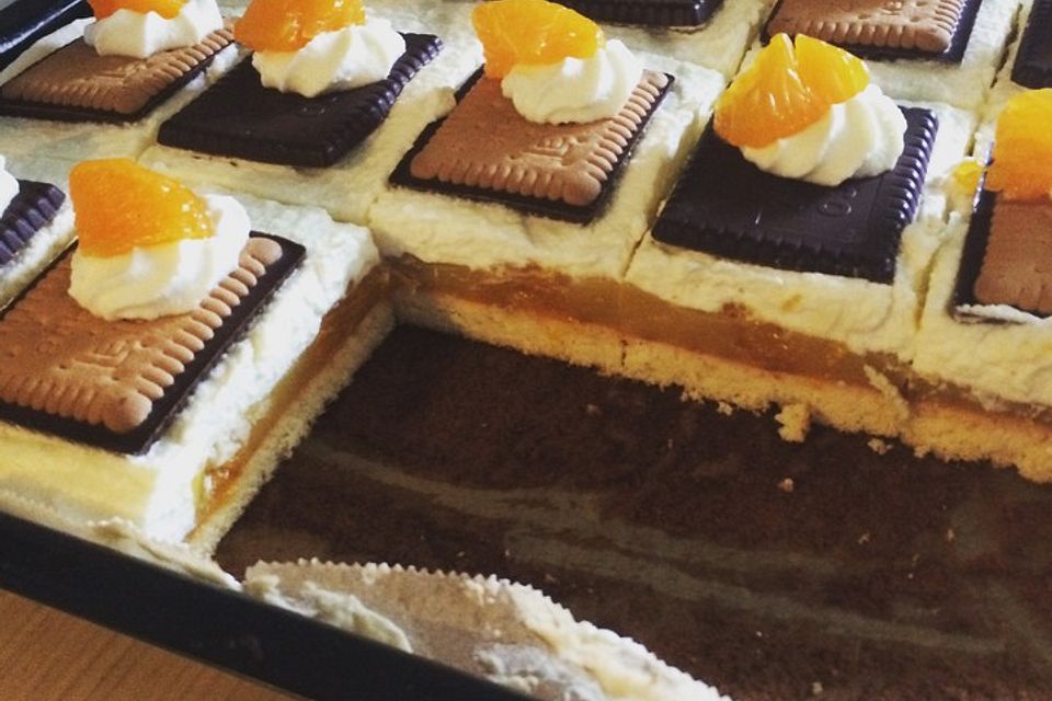 Butterkeks -  Mandarinen - Kuchen