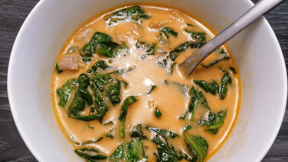 Geflügel - Kokos - Suppe mit Spinat von blue_shrimp