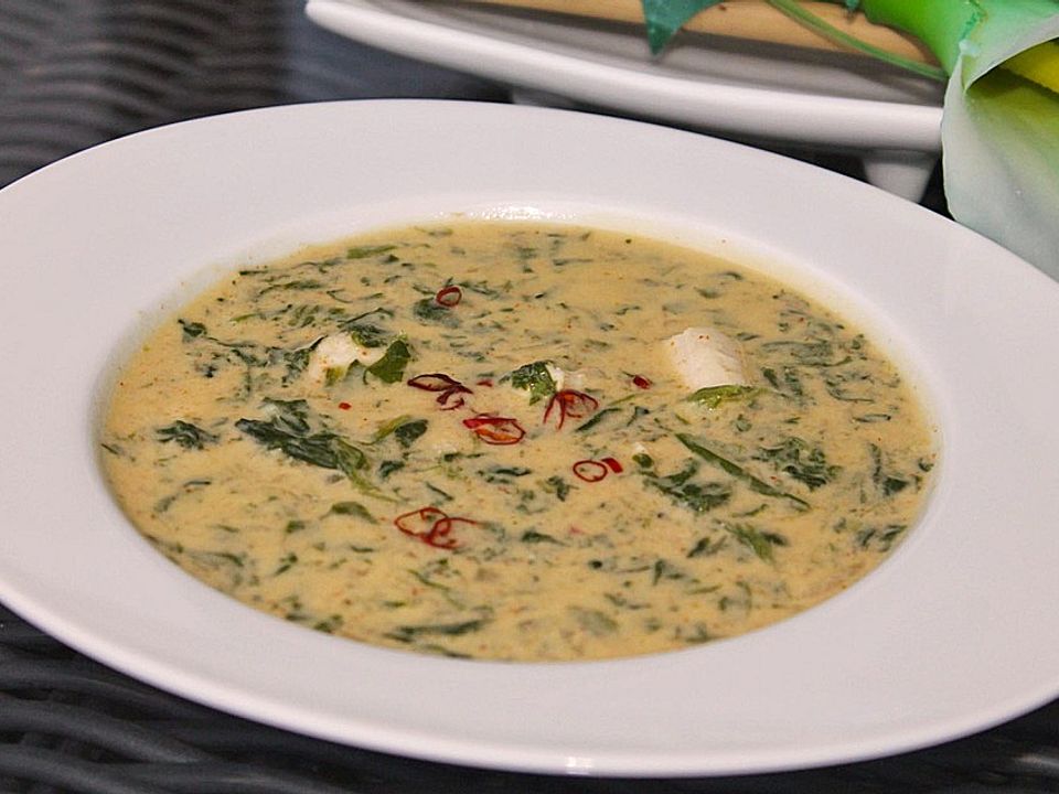 Geflügel - Kokos - Suppe mit Spinat von blue_shrimp| Chefkoch