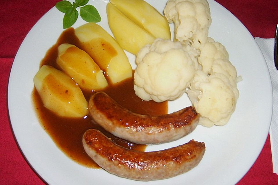 Blumenkohl mit Bratwurst