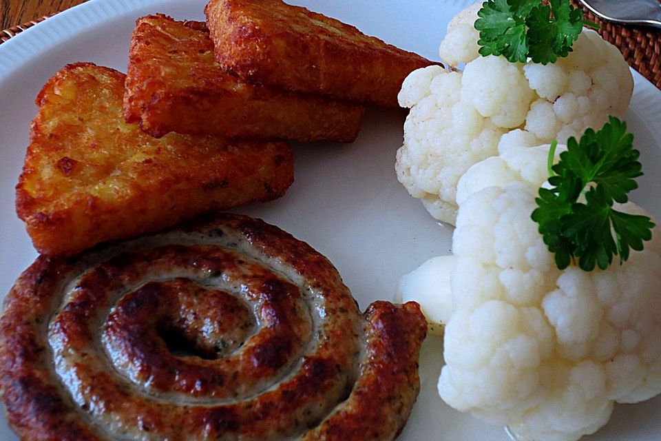 Blumenkohl mit Bratwurst