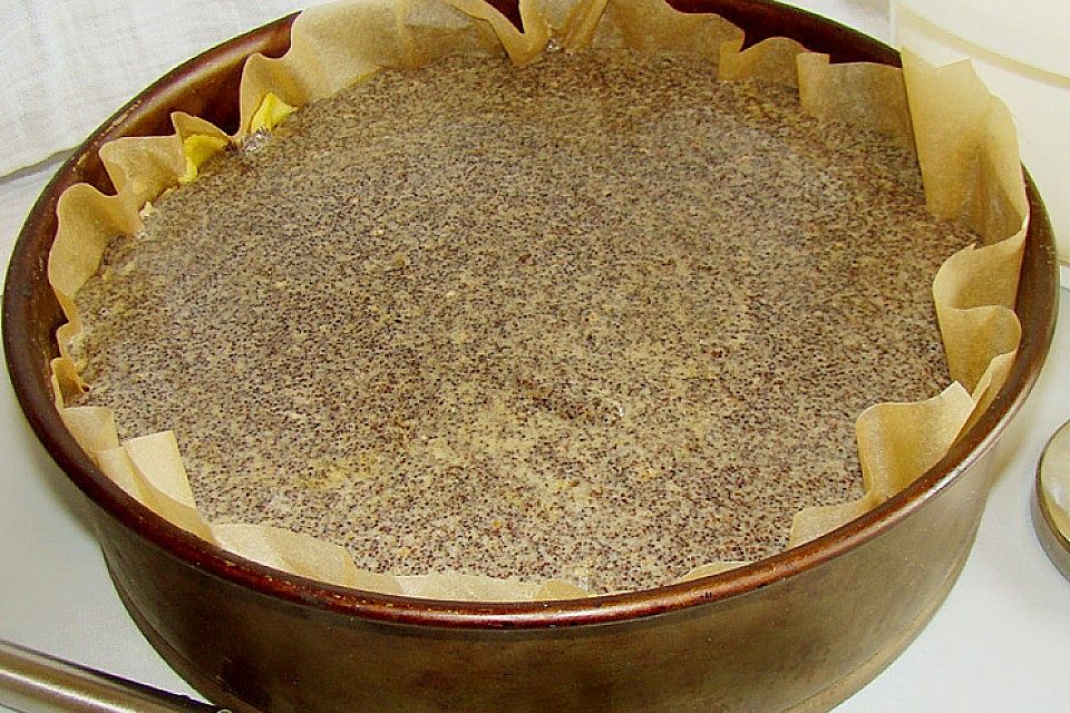 Birnen - Mohnkuchen mit Kokosbaiserhaube