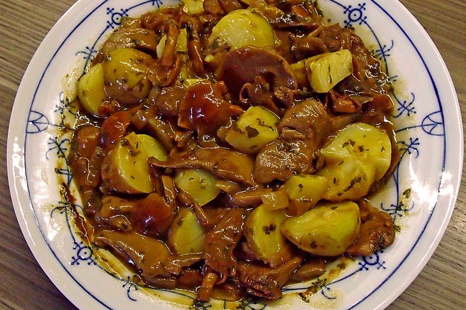 Rahm - Kartoffeln mit Pilzen