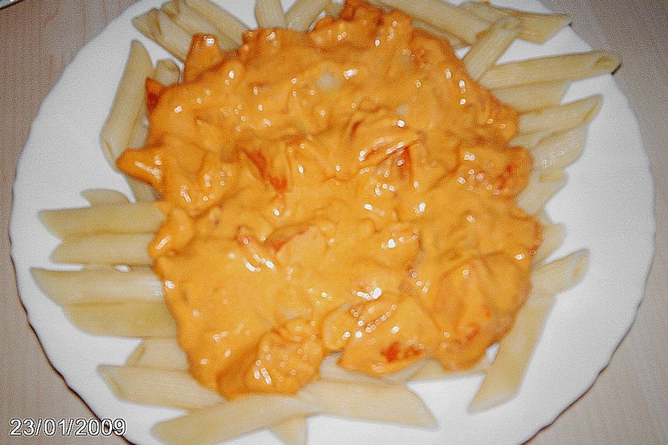 Nudeln mit Paprika - Käse - Sauce