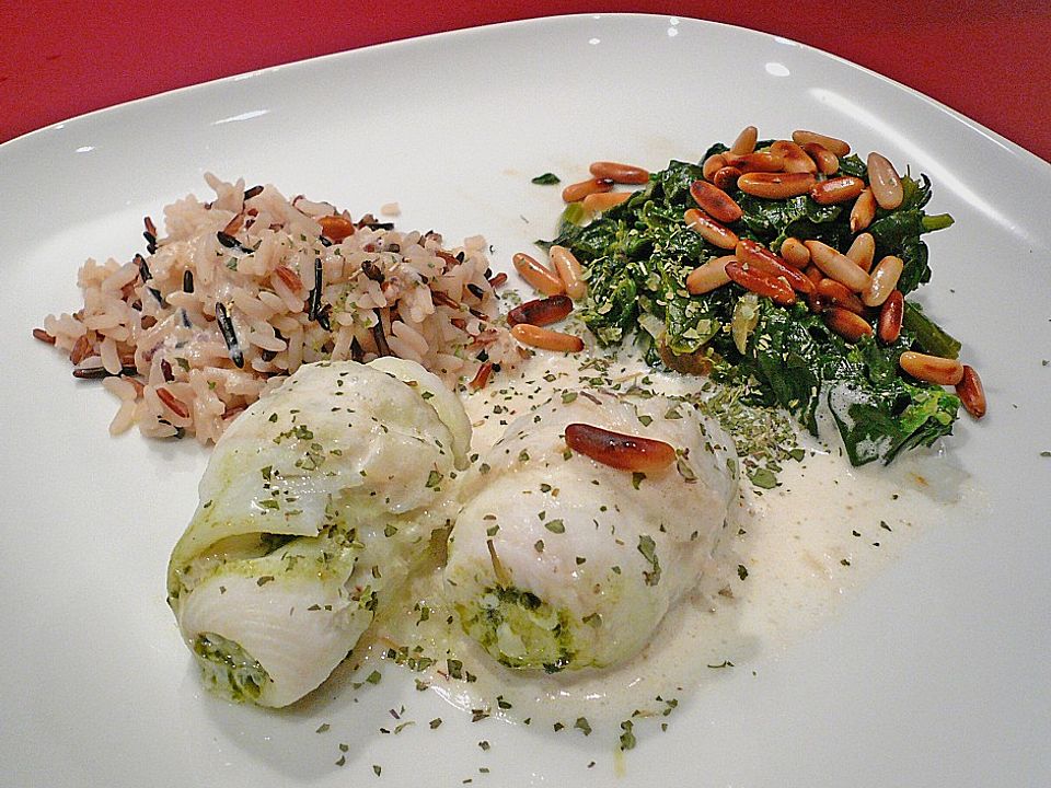 Fisch-Bärlauch-Röllchen mit Sahne-Weißwein-Sauce von carrara| Chefkoch
