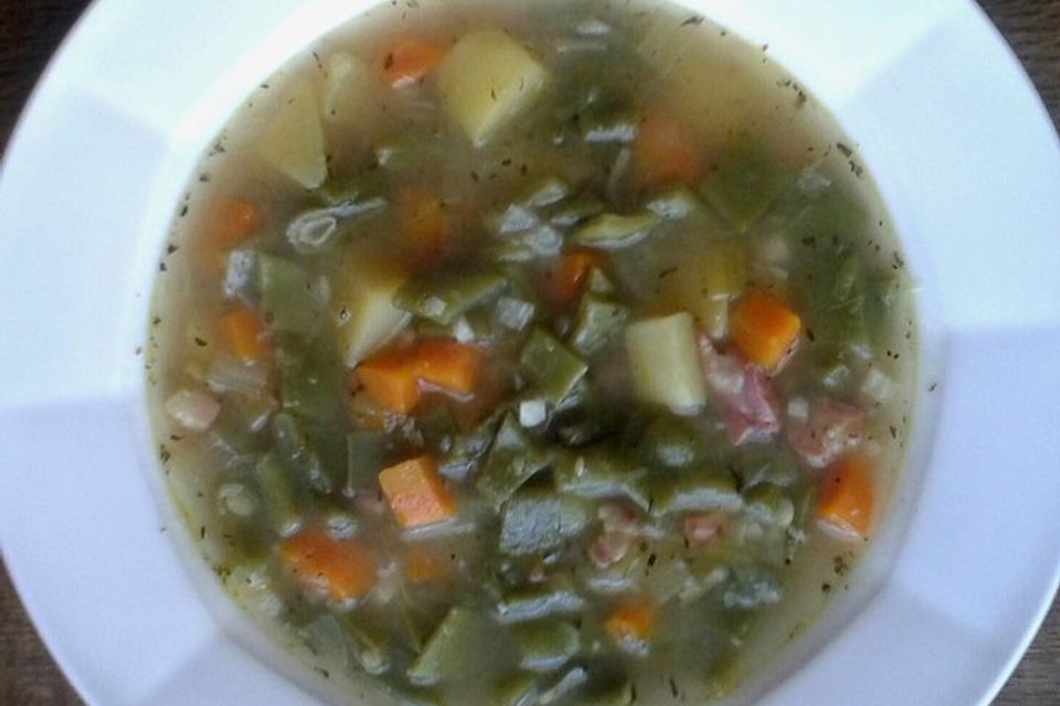 Leckere grüne Bohnensuppe